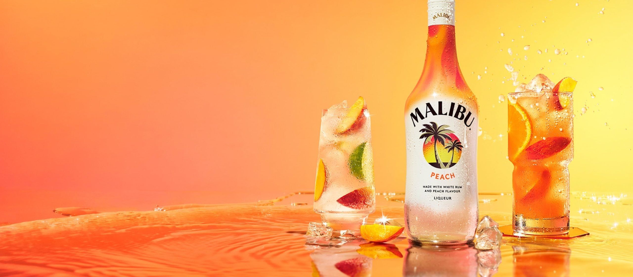 Malibu peach with two cocktails
