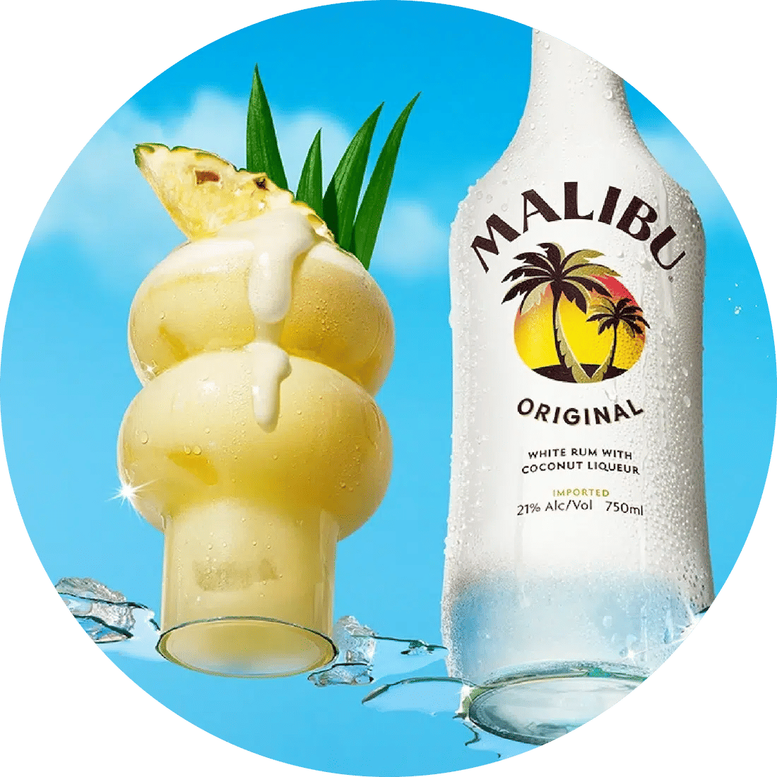 Malibu original with piña colada