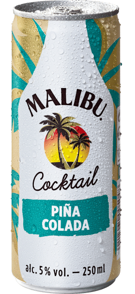 Malibu RTD cocktail can with piña colada