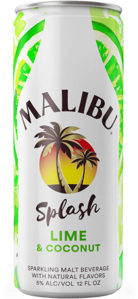 Malibu RTD splash can with lime and coconut