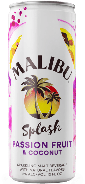 Malibu RTD splash can with passion fruit and coconut