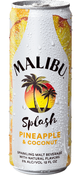 Malibu RTD splash can with pineapple and coconut