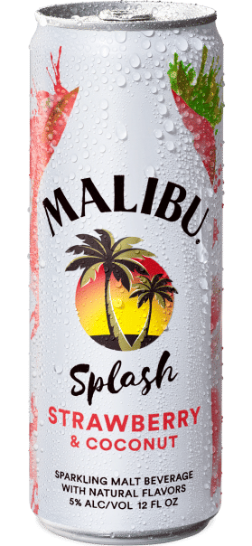 Malibu RTD splash can with strawberry and coconut
