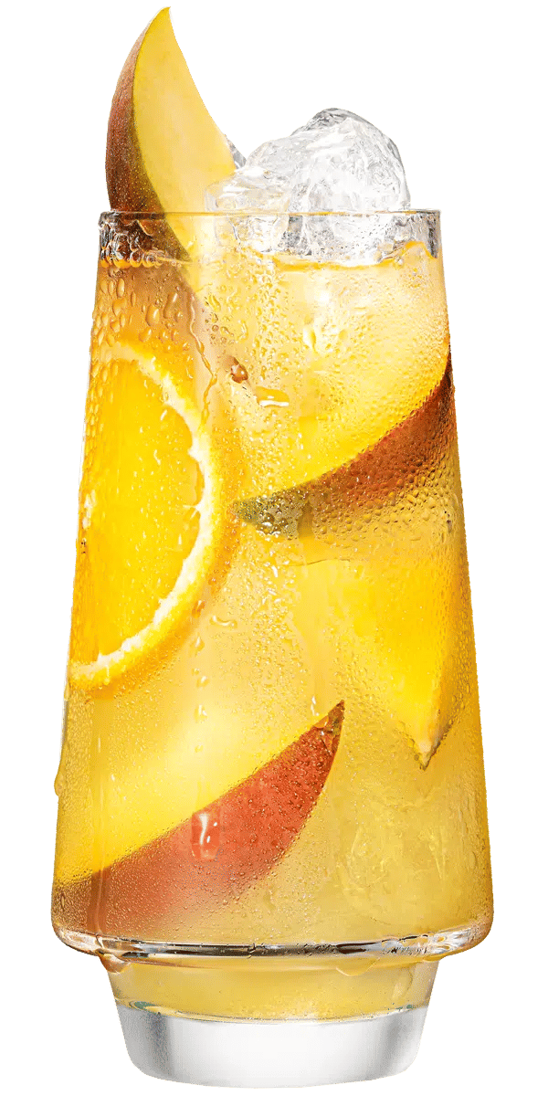 Malibu mango with orange juice