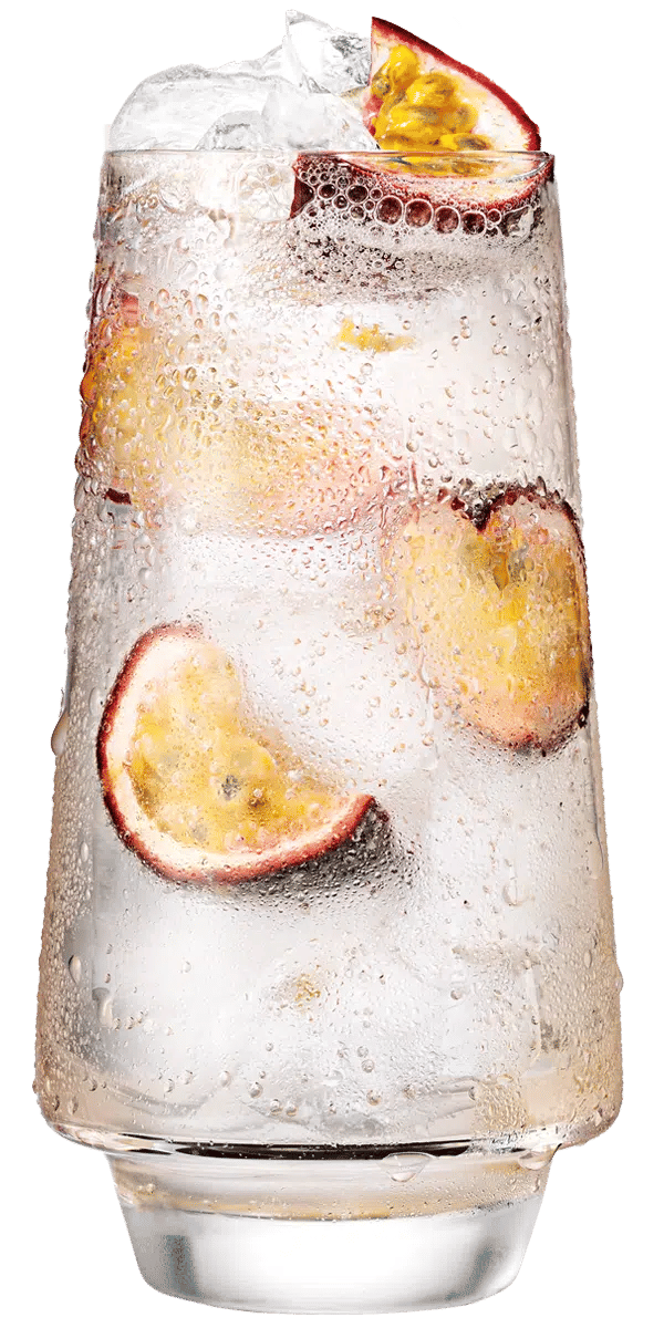 Malibu passionfruit and soda water
