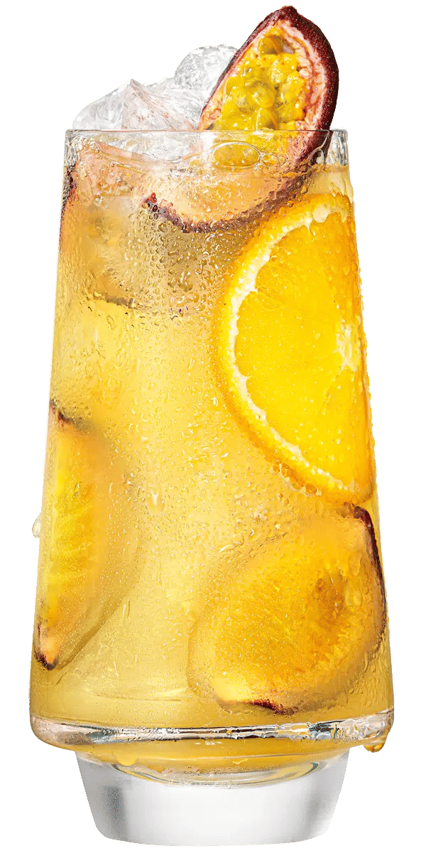 Malibu passion fruit and orange juice
