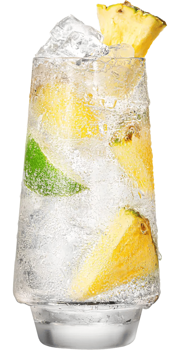 Malibu pineapple with lemon lime soda