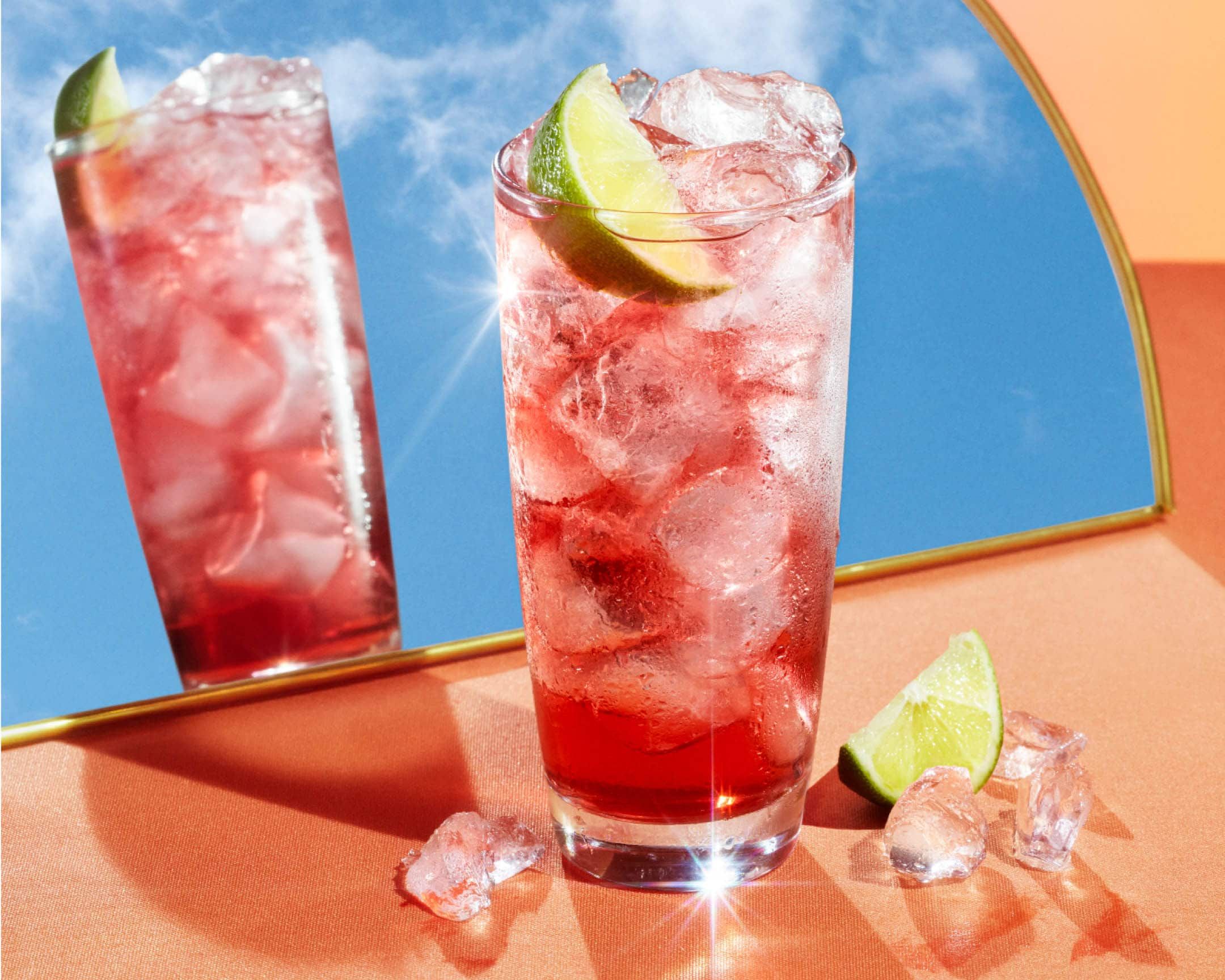 Malibu with cranberry cocktail