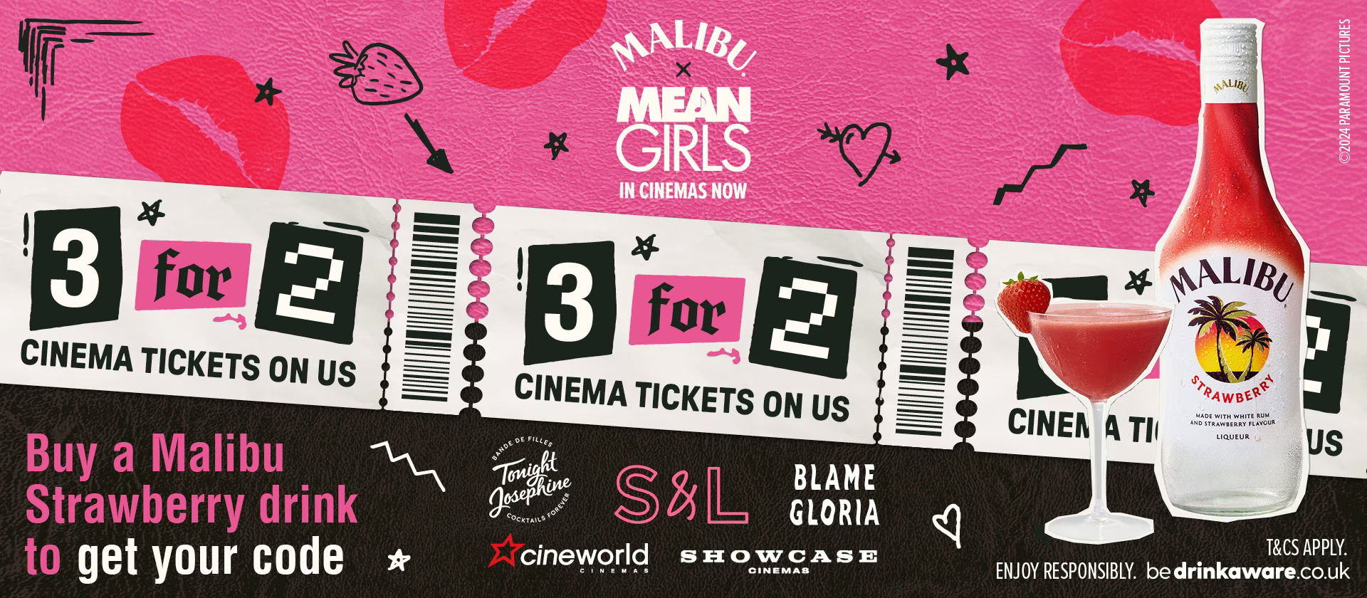 Malibu Mean Girls 3 for 2 cinema tickets