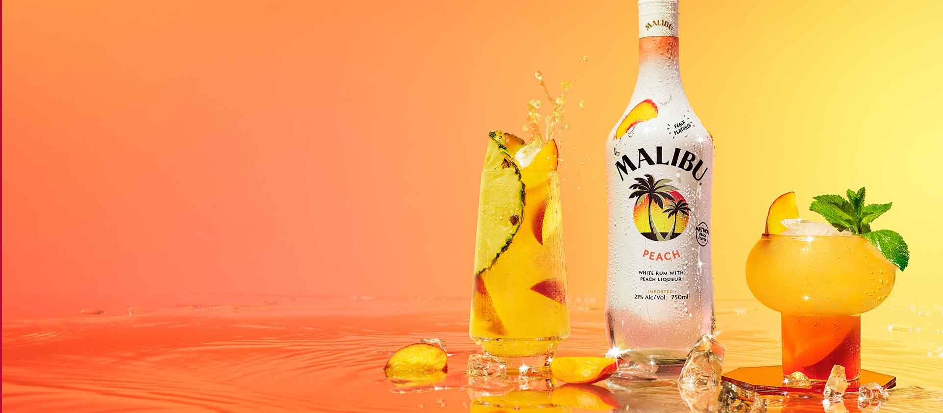 Malibu Peach and drinks