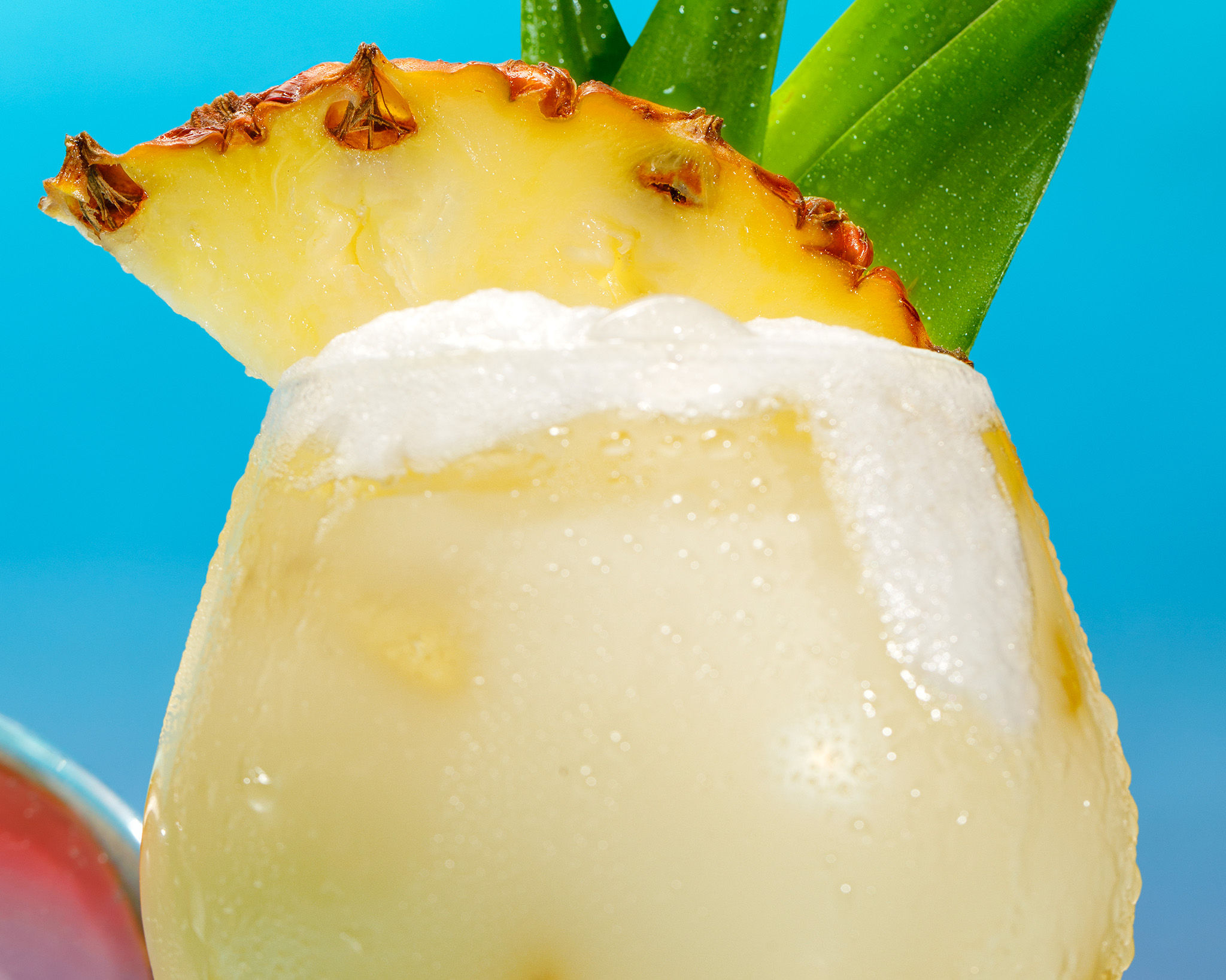 Malibu Coconut Drink on a light blue background
