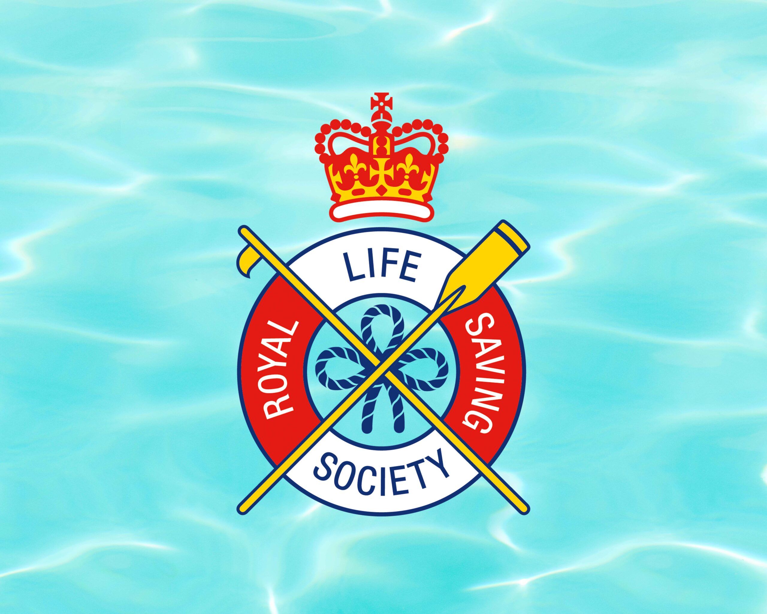 Logo of the Royal Life Saving Society UK on a pool background