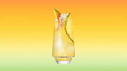 Malibu mango & Pineapple juice on background