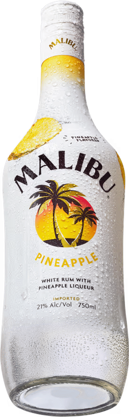 Malibu Pineapple Bottle from a low angle