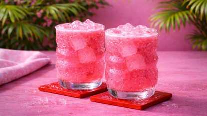 Two Malibu Pink & Soda cocktails