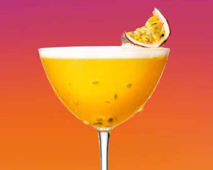 A Malibu Passion Fruit Daiquiri served in a martini glass