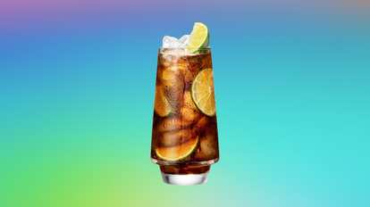 Malibu & Cola drink on background